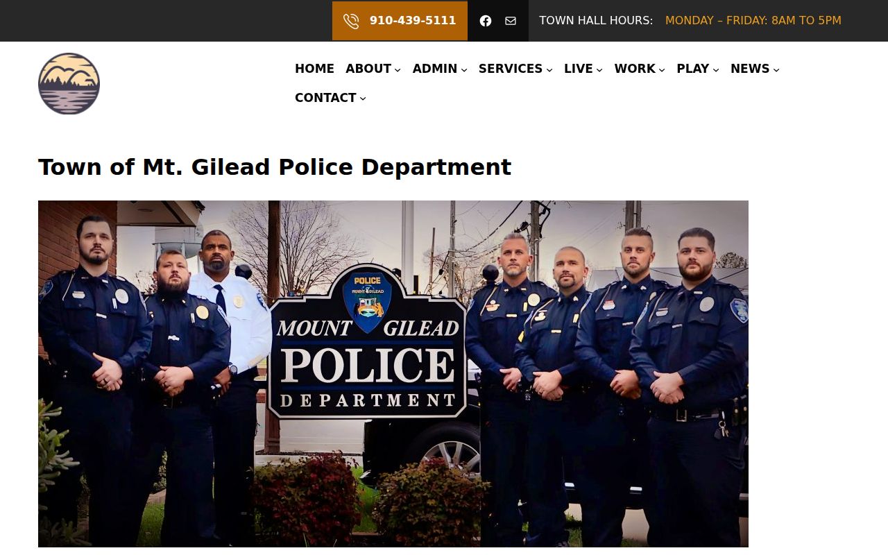 Mount Gilead Police contact for Montgomery County arrest records