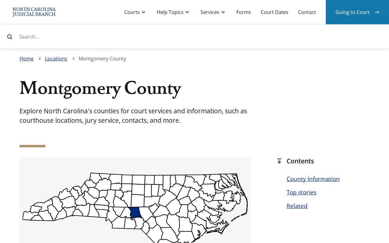 Montgomery County criminal court record routing page