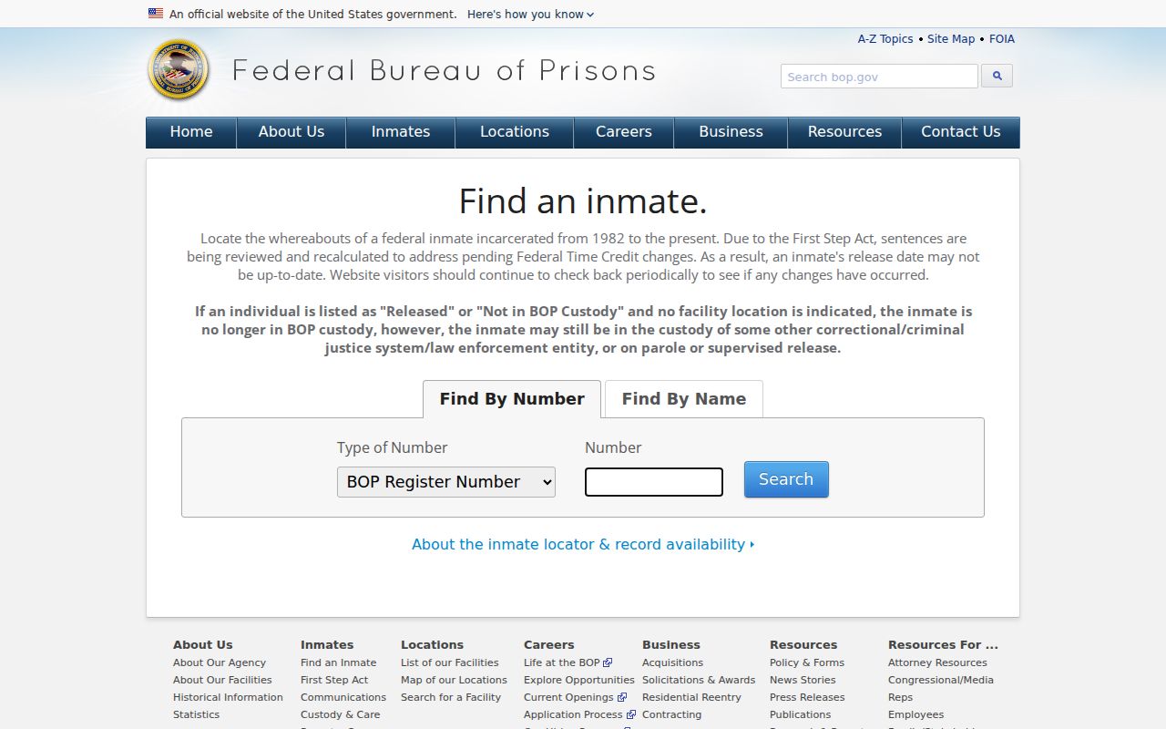 Federal inmate locator compared with a Montgomery County sex offender search